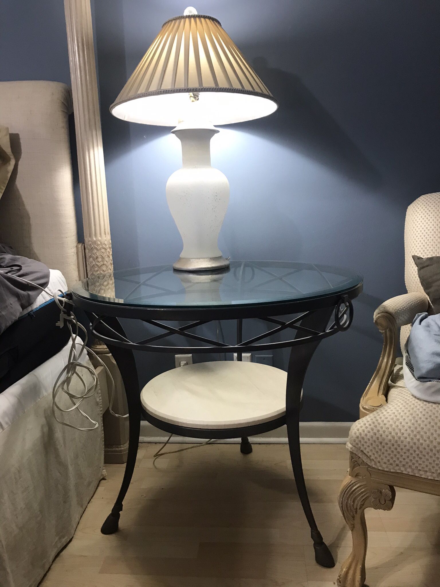 Glass End Tables N Lamps