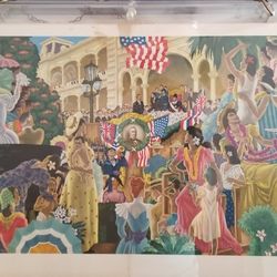 4 Vtg. 1950's Aloha Menu's in acrylic frame