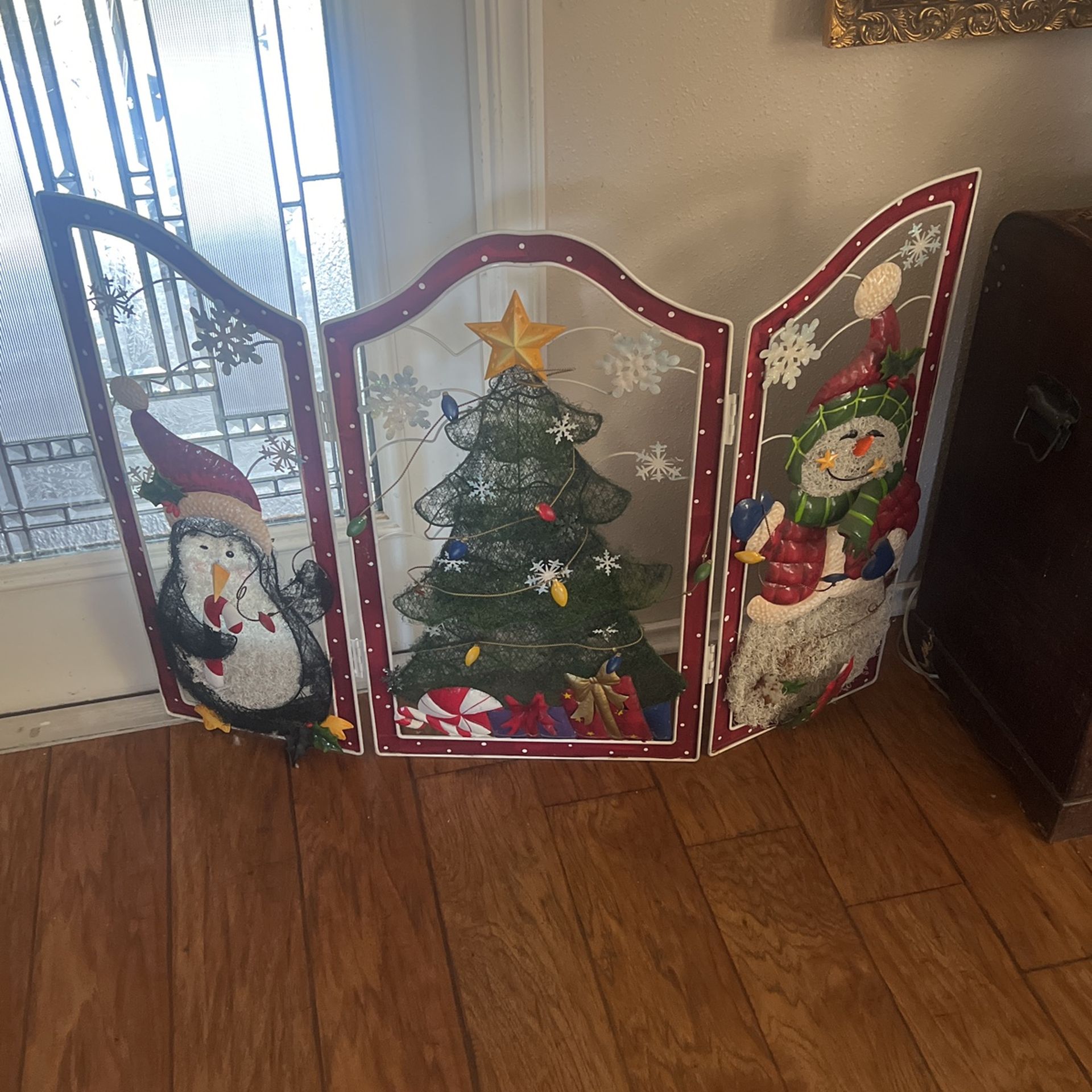 Fireplace Cover 3 D Christmas