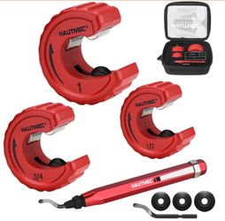 HAUTMEC 3-Piece Copper Tubing Cutter Set With Case