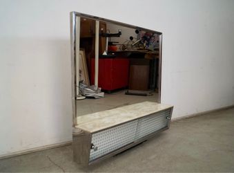 1950’s Midcentury Modern Chrome & Glass Medicine Cabinet