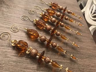 6 Copper Brown Rust Ornaments