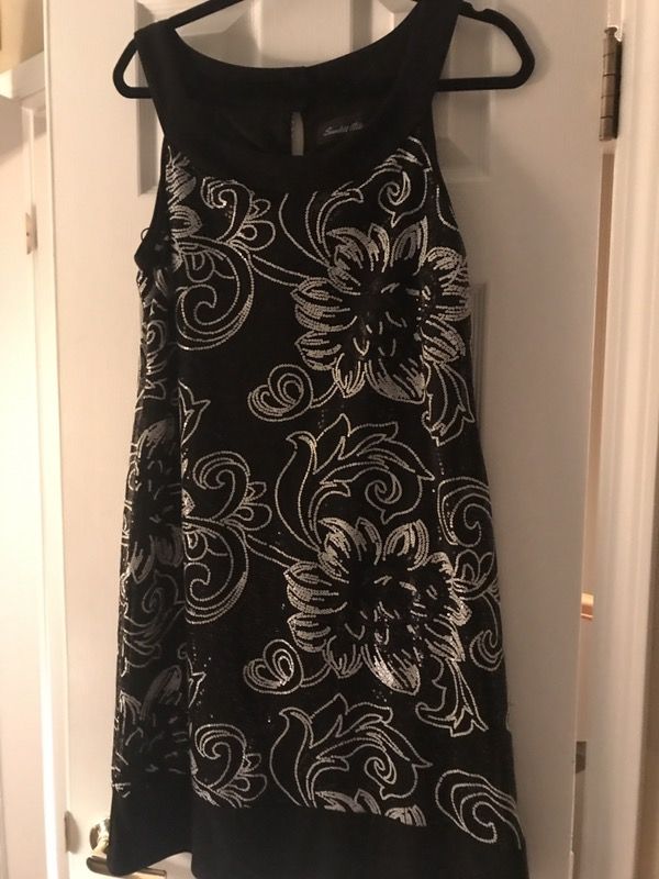 Black and white sequence dress