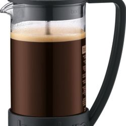 Bodum 12oz Brazil French Press Coffee Maker, High-Heat Borosilicate Glass, Black - Made in Portugal