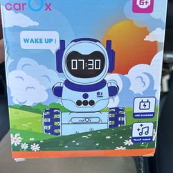Carox Interactive Robot Alarm Clock and Remote Control Car for Kids - Educational Toy with Gesture Sensing, Dance Moves, LED Emoji Eyes, Walkie-Talkie