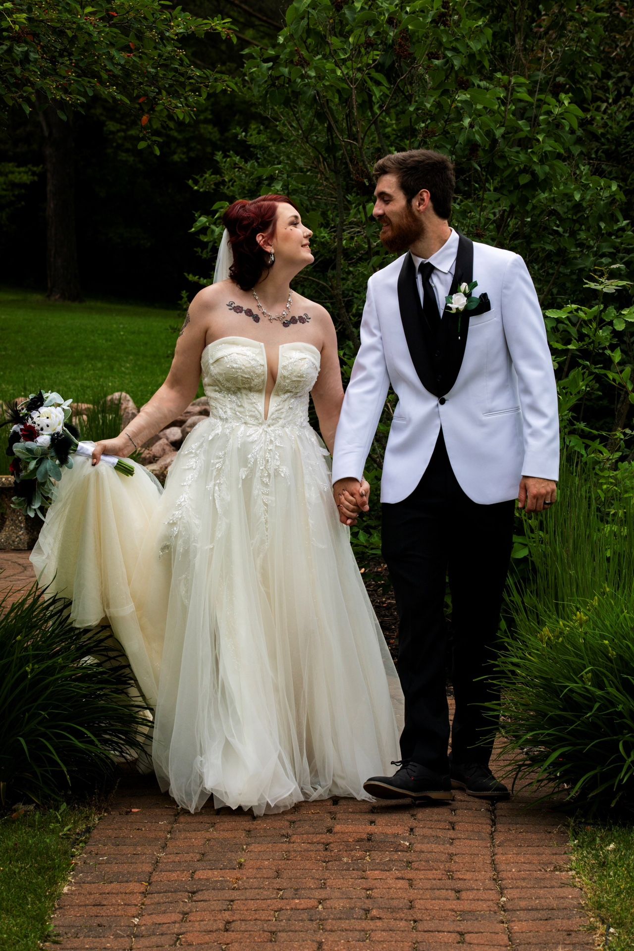 GALINA SIGNATURE Removable Straps Tulle Wedding Dress with Slits