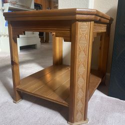 Glass Top Wood Side Tables