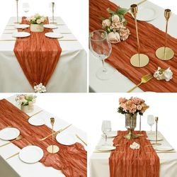 Terracotta colored table runners