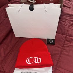 Red Chrome Hearts Beanie 100% Authentic 