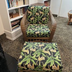 Leopard print discount chair and ottoman
