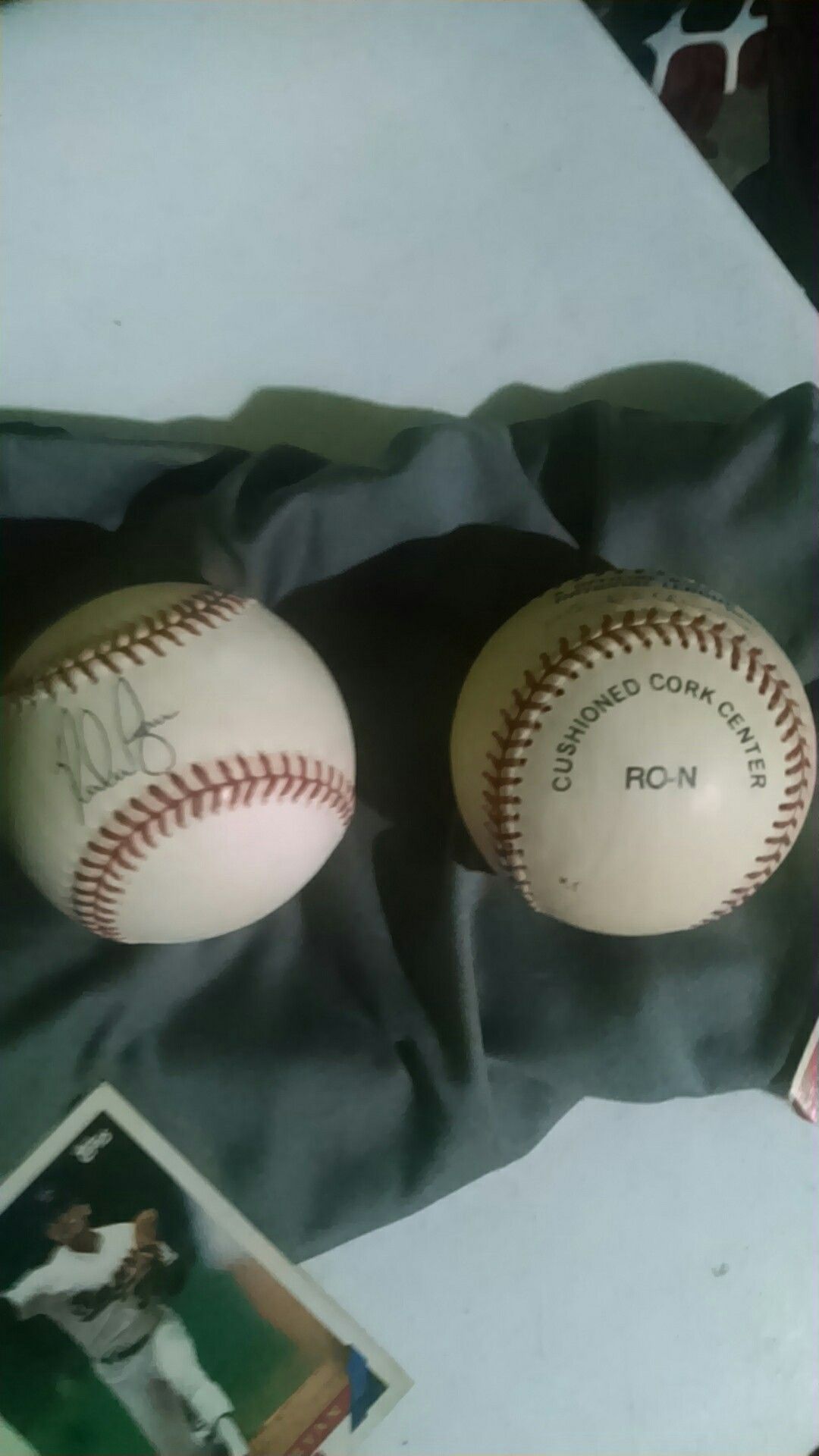 JD Drew and Nolan Rynan autograph Rawlings baseballs
