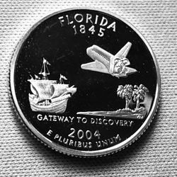 25 cents 2004 S. Silver 90% coin USA.