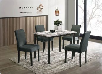 5-Pcs Dining Set Table + 4 Chairs