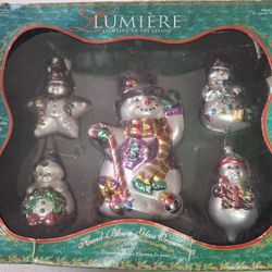 Set Of 5 Vintage Glass Ornaments 
