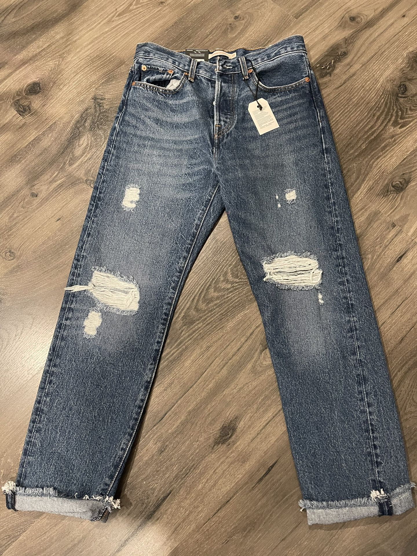 Levi's Premium Women's Sz 27 x 28 Blue Wedgie Straight Jeans $100+