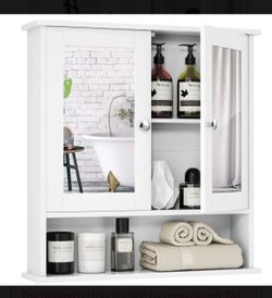 Bathroom medicine wall cabinet with mirrors