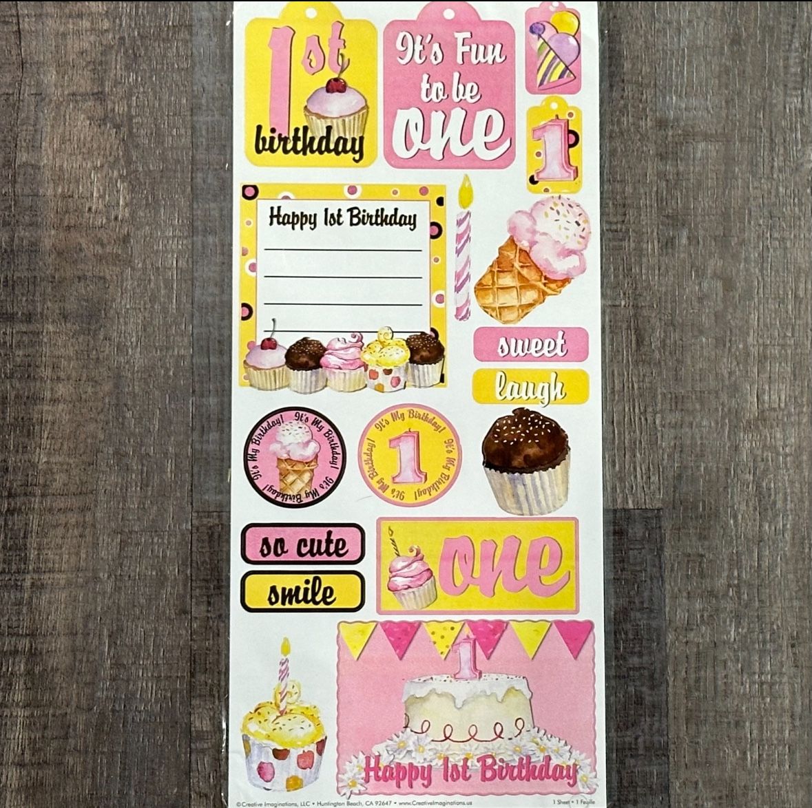 New It’s Fun To Be One 1st Birthday Scrapbook Craft Stickers