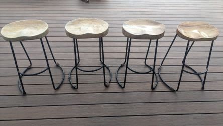 4 Counter Height Wood Stools