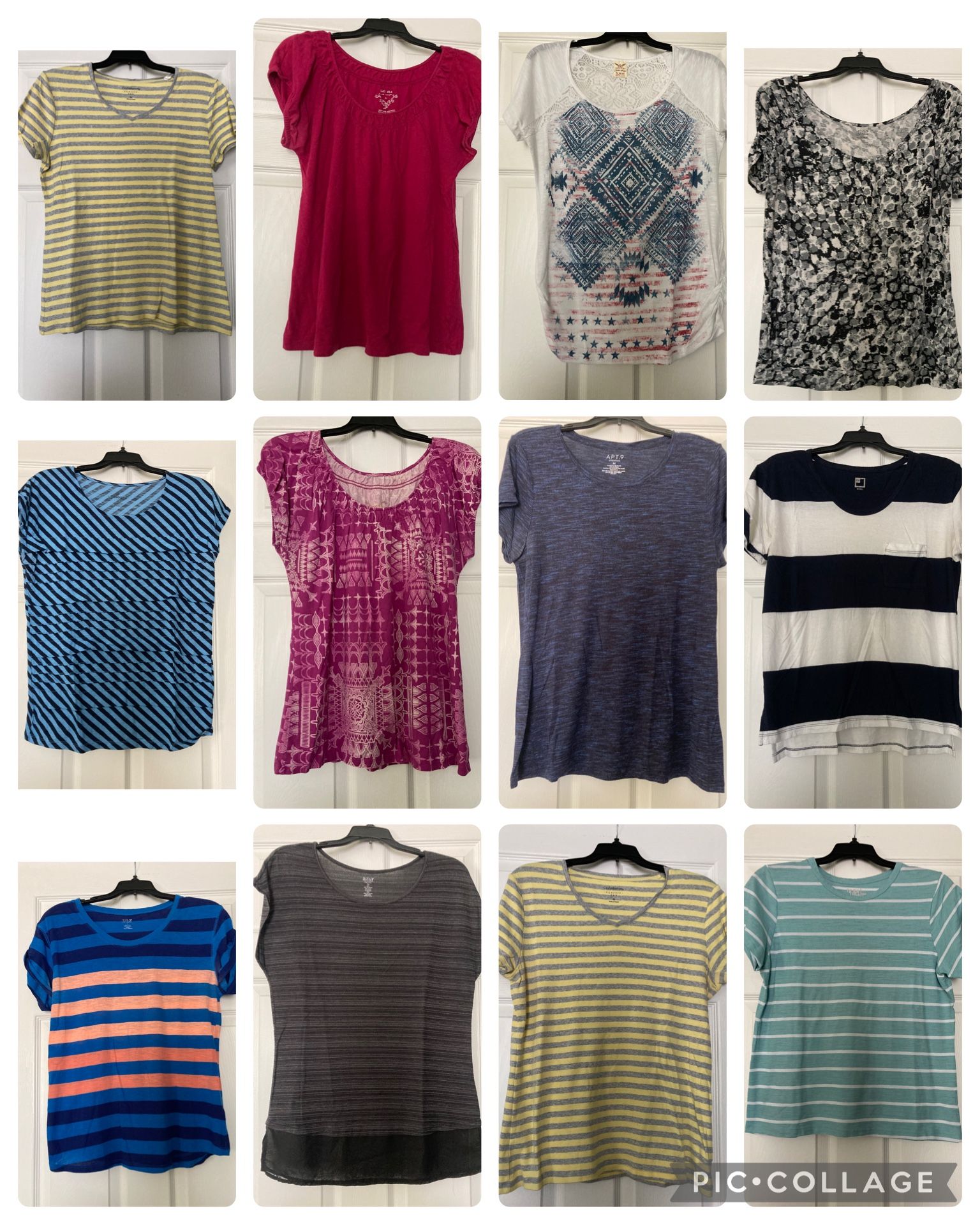 Ladies Medium Tops Lot - Short Sleeves