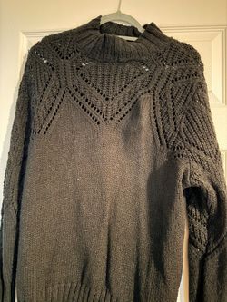Black turtleneck Knit sweater 1x