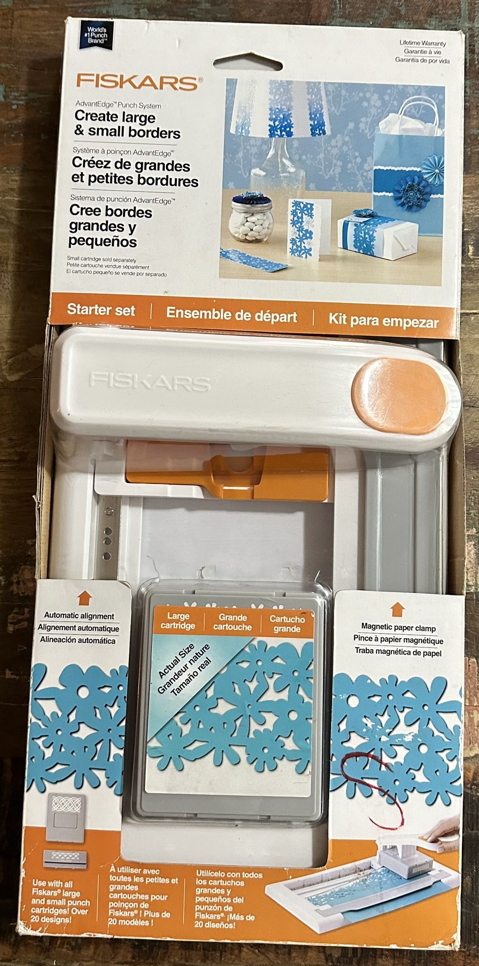 Fiskars AdvantEdge Punch System Starter Set Decorative Borders Crafts Scrapbook
