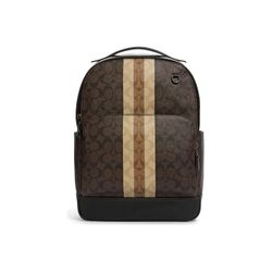 Coach Outlet Graham Backpack In Blocked Signature Canvas With Varsity Stripe