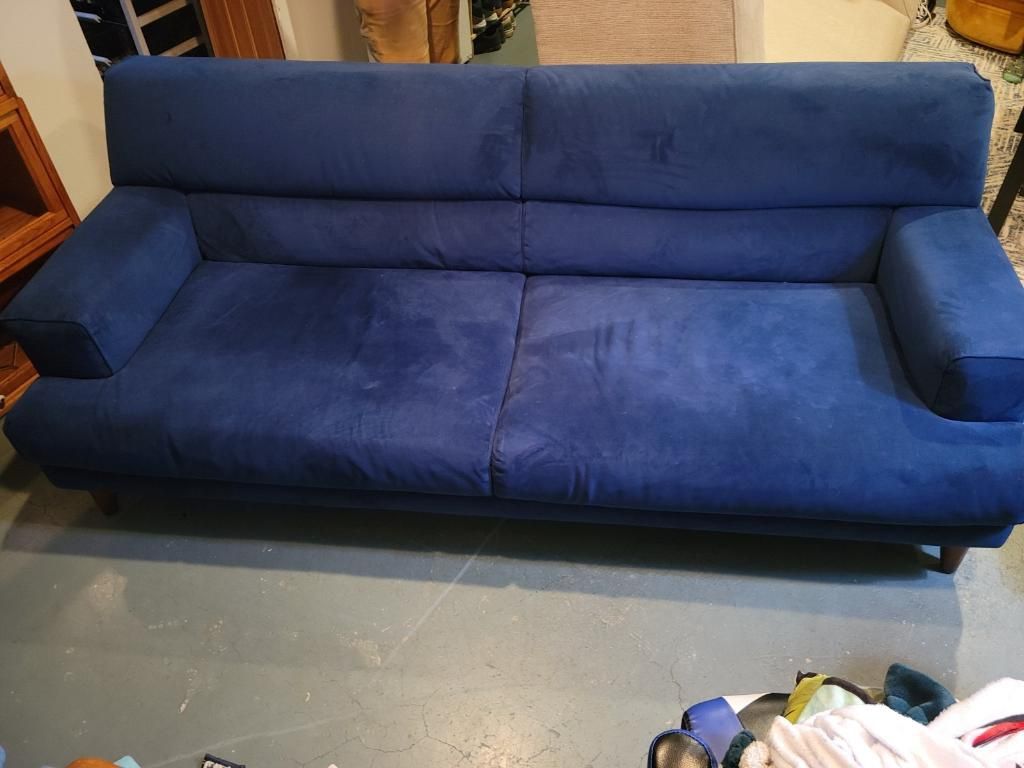 Navy Blue Suede Couch for Sale in Portland, OR OfferUp