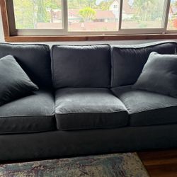 Beautiful Navy Blue Sofa with Pull-out Bed  