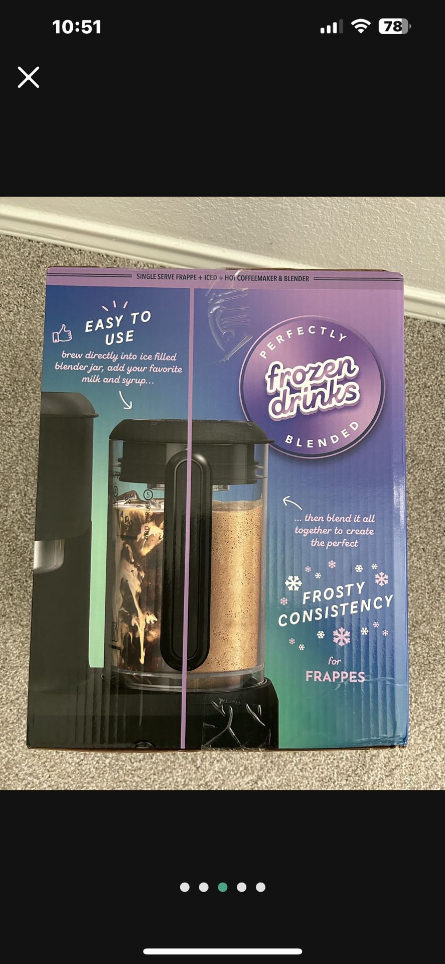 Mr. Coffee Frappe Machine brand new payed $119.99 looking for $60 lmk thank  you for Sale in San Antonio, TX - OfferUp