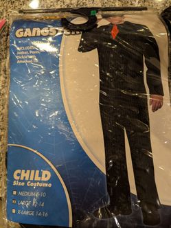 Child Gangster Halloween Costume Size Large 12-14