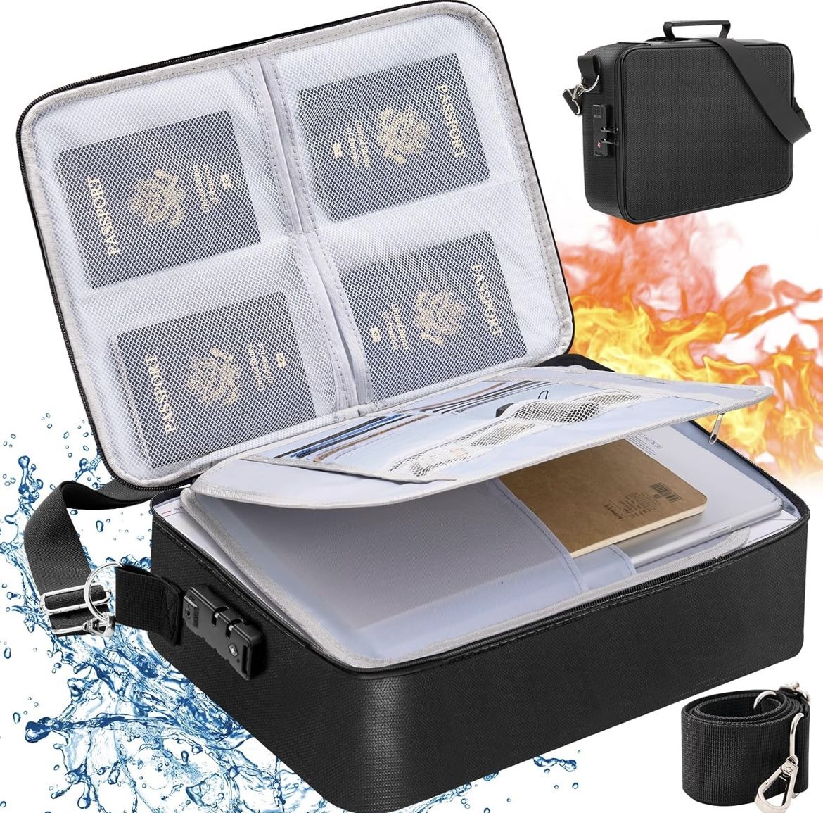 Fireproof Document Bag with Lock For Sale $19.00 50%+ OFF Retail $39.99 NEW IN BOX