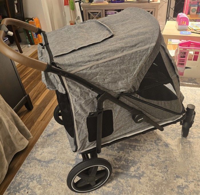 Pet Stroller for medium and Large Dogs, Dog Stroller, Large Dog, Foldable carts, Carrier, One-Hand Automatic Folding, Quick Release Wheel, Dual Entry