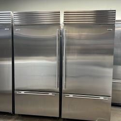 SUB ZERO 72”WIDE BUILT IN STAINLESS BOTTOM FREEZER SET 