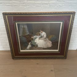 The Guiding Hand - Large Framed Art Print – Ornate Gold Frame / Burgundy Mat