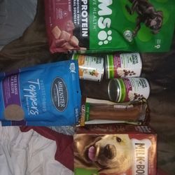 Lots of dog food and treats