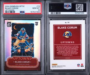 2024 Donruss Optic Blake Corum Uptowns RC PSA 10 #14 - Rams