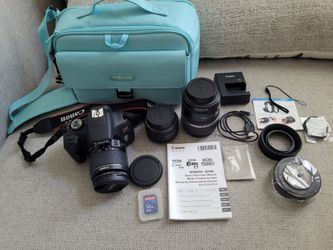 Canon EOS Rebel T7 with 3 Lenses and Accessories