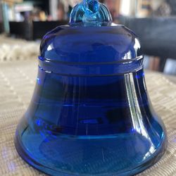 Beautiful Blue /turquoise Bell Glass Paperweight