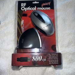 Galaxy RF Optical Wireless Mouse Sealed Retail Package. Color Black & Grey New!!  