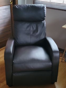 Faux Brown Leather Recliner