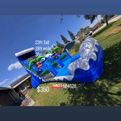 New Blue 23ft Tall Waterslide Inflatable / Brincolín De Agua 
