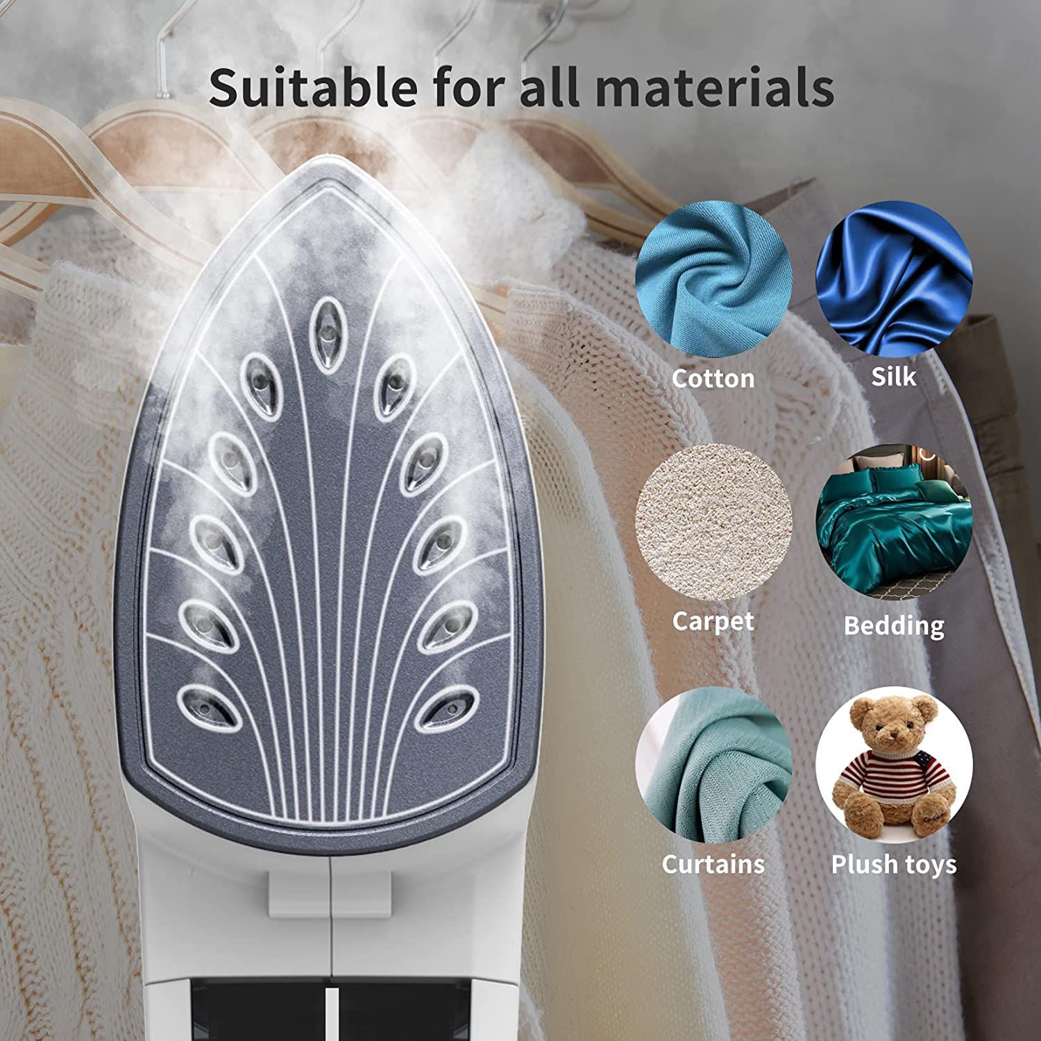 Professional Handheld Steam Iron, Garment Steamer Iron for Clothes, Portable Travel Steamer Iron, 1300W 40s Rapid Even Heat Ceramic Coated Soleplate, 