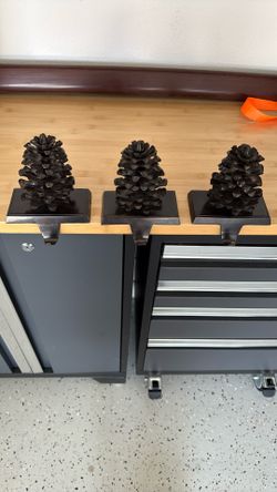 3 Brass Stocking Holders