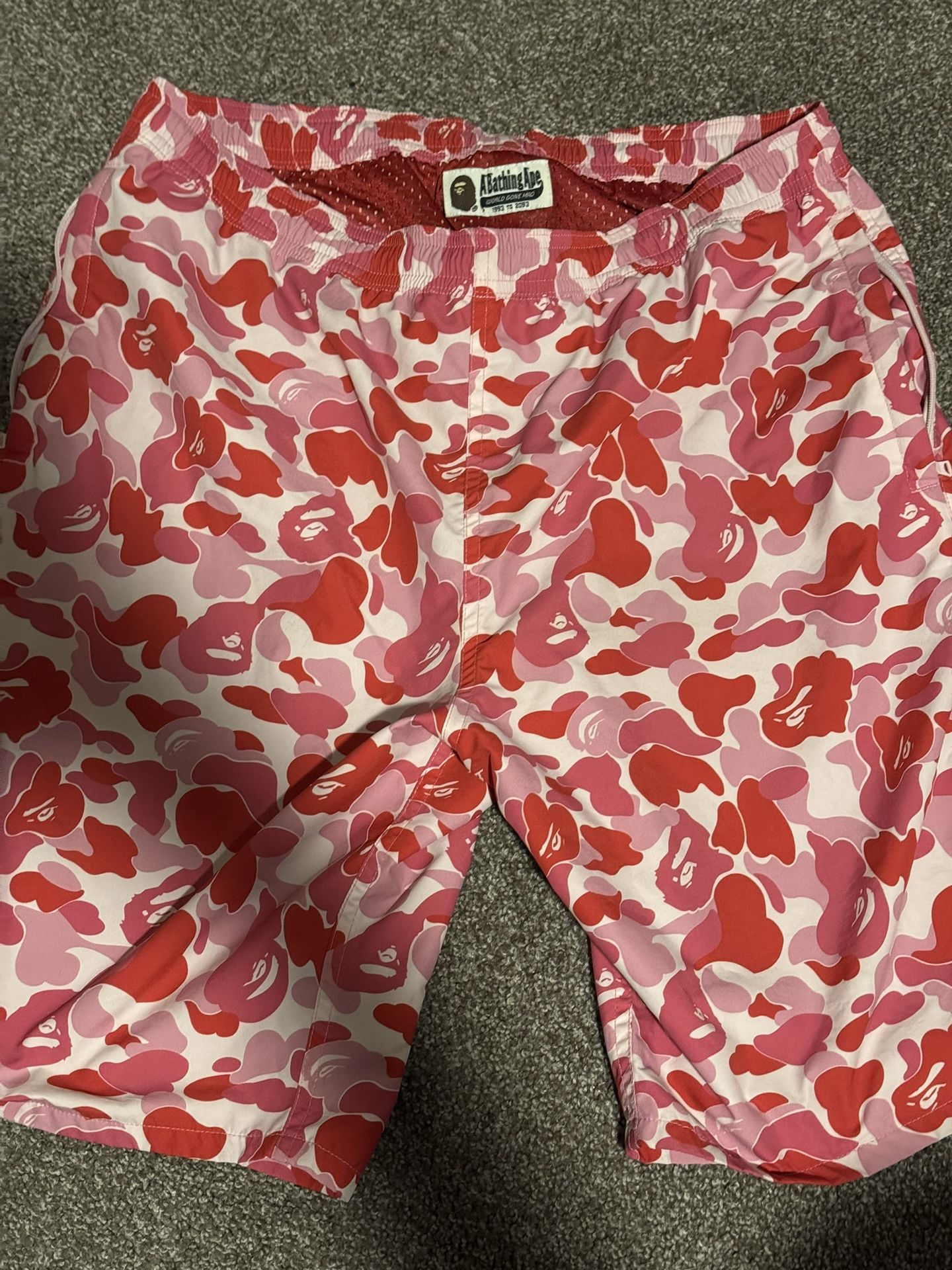 Bape pink camo swim trunks