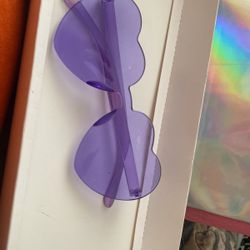 Groovy Heart Shaped Periwinkle Purple Glasses 