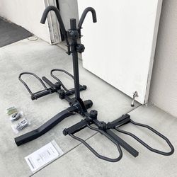 (New) $115 Heavy Duty 2-Bike Rack Wobble Free Tilting Electric Bicycle Carrier, 2-inch Hitch 120lbs Max 
