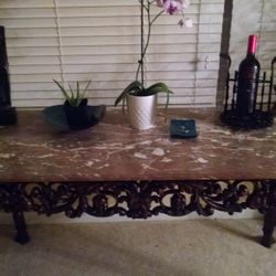 Marble And Wood Console