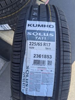 225/65R17 Kumho Solus TA11 New Tires Llantas Nuevas instaladas y balanceadas installed and balanced