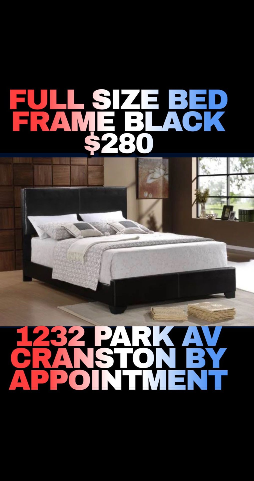Full Bed Frame !! Faux Leather Delivery Available