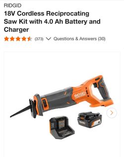 18V Cordless Reciprocating Saw Kit with 4.0 Ah Battery and Charger